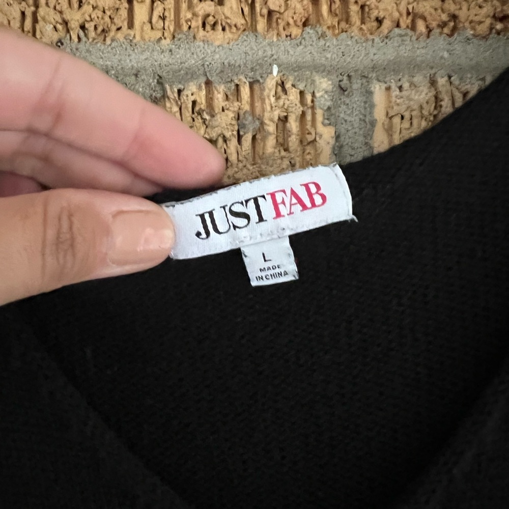 Black Cold Shoulder JustFAB Sweater